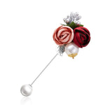RINHOO Ladies Cloth Art Pearl Fabric Flower Brooch Pin Cardigan Shirt Shawl Pin Professional Coat Badge Jewelry Accessories