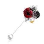 RINHOO Ladies Cloth Art Pearl Fabric Flower Brooch Pin Cardigan Shirt Shawl Pin Professional Coat Badge Jewelry Accessories