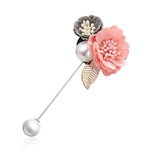 RINHOO Ladies Cloth Art Pearl Fabric Flower Brooch Pin Cardigan Shirt Shawl Pin Professional Coat Badge Jewelry Accessories
