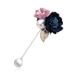 RINHOO Ladies Cloth Art Pearl Fabric Flower Brooch Pin Cardigan Shirt Shawl Pin Professional Coat Badge Jewelry Accessories