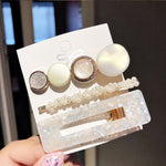New 3PCS/Set Fashion Pearls Acetate Geometric Hair Clips For Women Girls Headband Sweet Hairpins Barrettes Hair Accessories Set