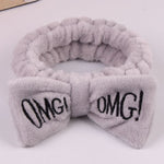 2019 New Letter OMG Headbands for Women Girls Bow Wash Face Turban Makeup Elastic Hair Bands Coral Fleece Hair Accessories