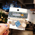 New 3PCS/Set Fashion Pearls Acetate Geometric Hair Clips For Women Girls Headband Sweet Hairpins Barrettes Hair Accessories Set