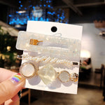 New 3PCS/Set Fashion Pearls Acetate Geometric Hair Clips For Women Girls Headband Sweet Hairpins Barrettes Hair Accessories Set