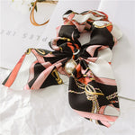 New Chiffon Bowknot Elastic Hair Bands For Women Girls Pearl Scrunchies Headband Hair Ties Ponytail Holder Hair Accessories