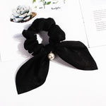 New Chiffon Bowknot Elastic Hair Bands For Women Girls Pearl Scrunchies Headband Hair Ties Ponytail Holder Hair Accessories