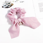 New Chiffon Bowknot Elastic Hair Bands For Women Girls Pearl Scrunchies Headband Hair Ties Ponytail Holder Hair Accessories
