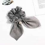 New Chiffon Bowknot Elastic Hair Bands For Women Girls Pearl Scrunchies Headband Hair Ties Ponytail Holder Hair Accessories