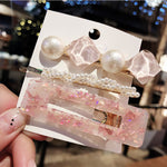 New 3PCS/Set Fashion Pearls Acetate Geometric Hair Clips For Women Girls Headband Sweet Hairpins Barrettes Hair Accessories Set