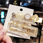 New 3PCS/Set Fashion Pearls Acetate Geometric Hair Clips For Women Girls Headband Sweet Hairpins Barrettes Hair Accessories Set