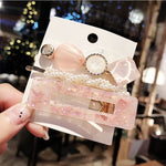 New 3PCS/Set Fashion Pearls Acetate Geometric Hair Clips For Women Girls Headband Sweet Hairpins Barrettes Hair Accessories Set
