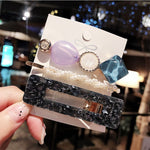 New 3PCS/Set Fashion Pearls Acetate Geometric Hair Clips For Women Girls Headband Sweet Hairpins Barrettes Hair Accessories Set