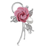 RINHOO Ladies Cloth Art Pearl Fabric Flower Brooch Pin Cardigan Shirt Shawl Pin Professional Coat Badge Jewelry Accessories