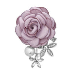 RINHOO Ladies Cloth Art Pearl Fabric Flower Brooch Pin Cardigan Shirt Shawl Pin Professional Coat Badge Jewelry Accessories