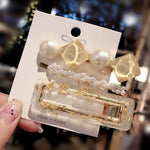 New 3PCS/Set Fashion Pearls Acetate Geometric Hair Clips For Women Girls Headband Sweet Hairpins Barrettes Hair Accessories Set