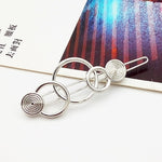 Fashion Woman Hair Accessories Triangle Hair Clip Pin Metal Geometric Alloy Moon Circle Hairgrip Barrette Girls Headwear