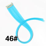 Alileader 18Inch Curly Clip One In Hair Extensions Natural Long Synthetic Hairpieces For Women Girl Pink Blue Colorful