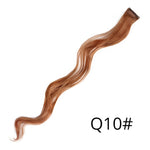 Alileader 18Inch Curly Clip One In Hair Extensions Natural Long Synthetic Hairpieces For Women Girl Pink Blue Colorful