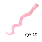 Alileader 18Inch Curly Clip One In Hair Extensions Natural Long Synthetic Hairpieces For Women Girl Pink Blue Colorful