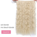 AISI BEAUTY Long Clips in Hair Extension Synthetic Natural Hair Water Wave Blonde Black Brown Red 22" 28'' For Women Hairpieces