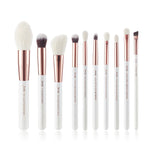 Jessup brushes Pearl White/Rose Gold Makeup brushes set Professional Beauty Make up brush Natural hair Foundation Powder Blushes