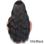 AISI HAIR Long Wavy Ombre Blonde Wig Platinum Blonde Synthetic Wigs for African American Women Two Tone Natural Middle Part Wig
