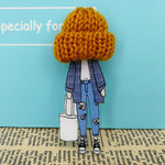 Fashion Brooch Pins for Woman Brooches Cute Girls Cartoon Models Acrylic Brooches Kawaii Pompom Clothing Jewelry Accessories