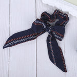 AWAYT Bow Streamers Hair Ring Fashion Ribbon Girl Hair Bands Scrunchies Horsetail Tie Solid Headwear Hair Accessories