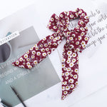 AWAYT Bow Streamers Hair Ring Fashion Ribbon Girl Hair Bands Scrunchies Horsetail Tie Solid Headwear Hair Accessories