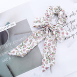 AWAYT Bow Streamers Hair Ring Fashion Ribbon Girl Hair Bands Scrunchies Horsetail Tie Solid Headwear Hair Accessories