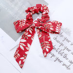 AWAYT Bow Streamers Hair Ring Fashion Ribbon Girl Hair Bands Scrunchies Horsetail Tie Solid Headwear Hair Accessories