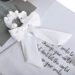 AWAYT Bow Streamers Hair Ring Fashion Ribbon Girl Hair Bands Scrunchies Horsetail Tie Solid Headwear Hair Accessories