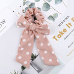 AWAYT Bow Streamers Hair Ring Fashion Ribbon Girl Hair Bands Scrunchies Horsetail Tie Solid Headwear Hair Accessories