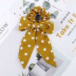 AWAYT Bow Streamers Hair Ring Fashion Ribbon Girl Hair Bands Scrunchies Horsetail Tie Solid Headwear Hair Accessories