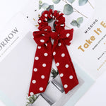 AWAYT Bow Streamers Hair Ring Fashion Ribbon Girl Hair Bands Scrunchies Horsetail Tie Solid Headwear Hair Accessories