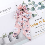 AWAYT Bow Streamers Hair Ring Fashion Ribbon Girl Hair Bands Scrunchies Horsetail Tie Solid Headwear Hair Accessories
