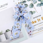 AWAYT Bow Streamers Hair Ring Fashion Ribbon Girl Hair Bands Scrunchies Horsetail Tie Solid Headwear Hair Accessories