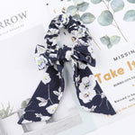 AWAYT Bow Streamers Hair Ring Fashion Ribbon Girl Hair Bands Scrunchies Horsetail Tie Solid Headwear Hair Accessories