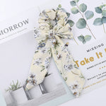 AWAYT Bow Streamers Hair Ring Fashion Ribbon Girl Hair Bands Scrunchies Horsetail Tie Solid Headwear Hair Accessories