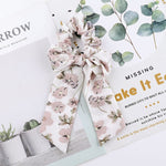 AWAYT Bow Streamers Hair Ring Fashion Ribbon Girl Hair Bands Scrunchies Horsetail Tie Solid Headwear Hair Accessories